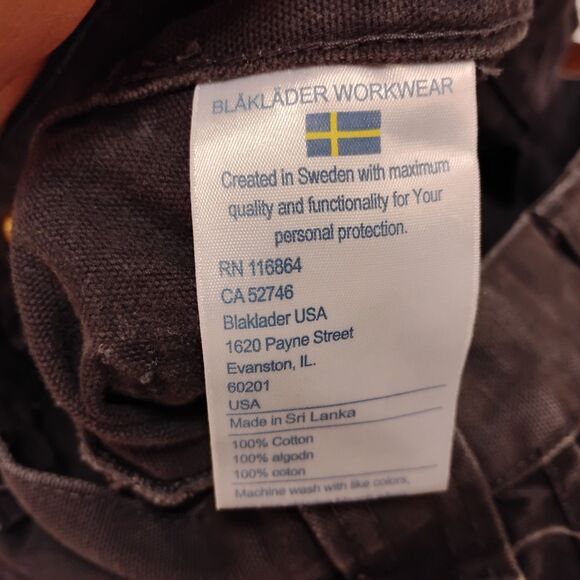 Blaklader pants mens 36x34 gray canvas double knee carpenter utility work - Picture 8 of 9